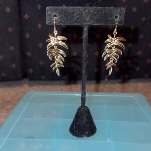 Elegant Gold Leaf Dangle Earrings